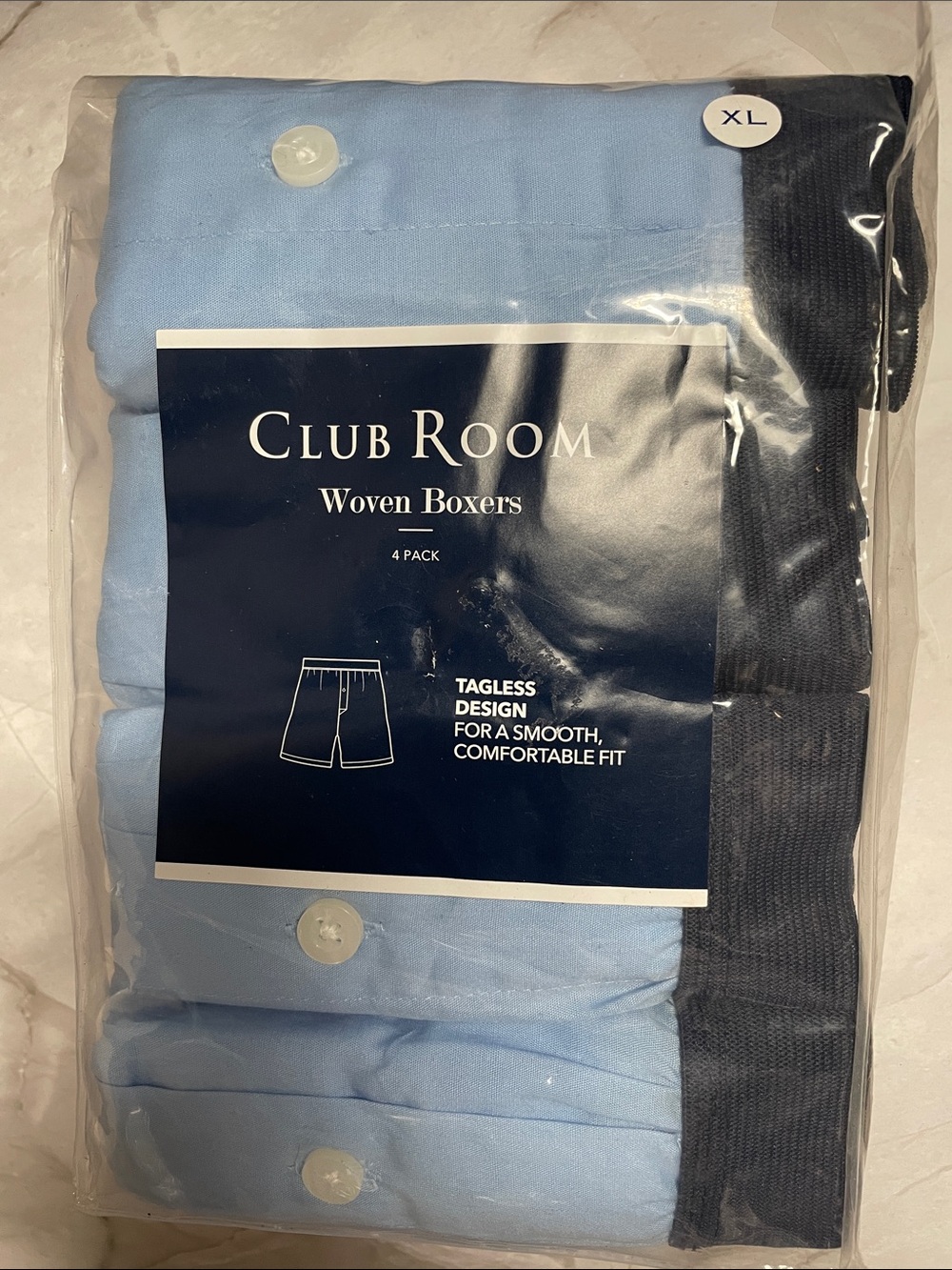 Club Room Light Blue & Navy Woven Boxers 4-Pack